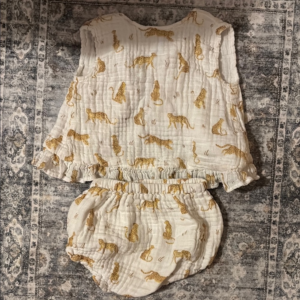 Angel Dear White and Gold Matching Set with Diaper Cover